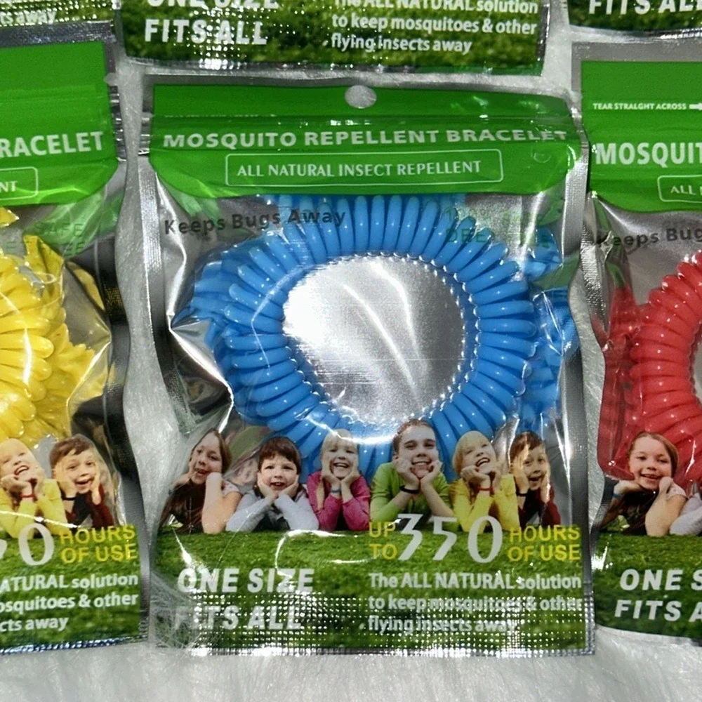 6‎ Pack All Natural Mosquito Repellent Bracelets DEET Free 350 Hours Multi-Color